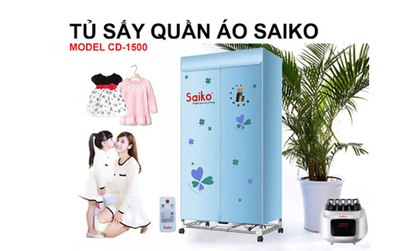 Máy sấy quần áo Saiko CD-1500 - Hàng chính hãng