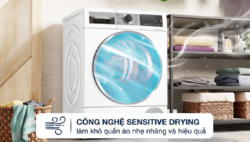 Máy sấy bơm nhiệt Bosch 8kg WQG233C90 - Hàng chính hãng
