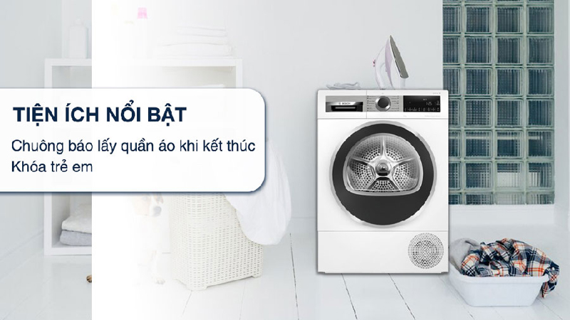 Máy sấy bơm nhiệt Bosch 8kg WQG233C90 - Hàng chính hãng