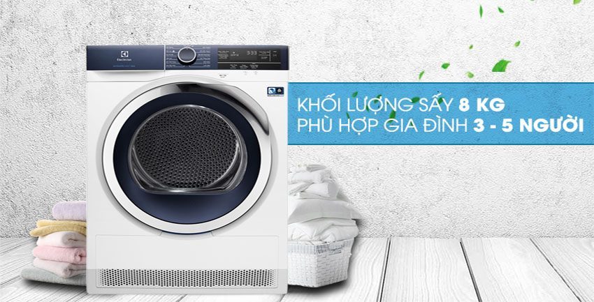 Máy sấy quần áo cửa trước Electrolux EDH803BEWA - Hàng chính hãng
