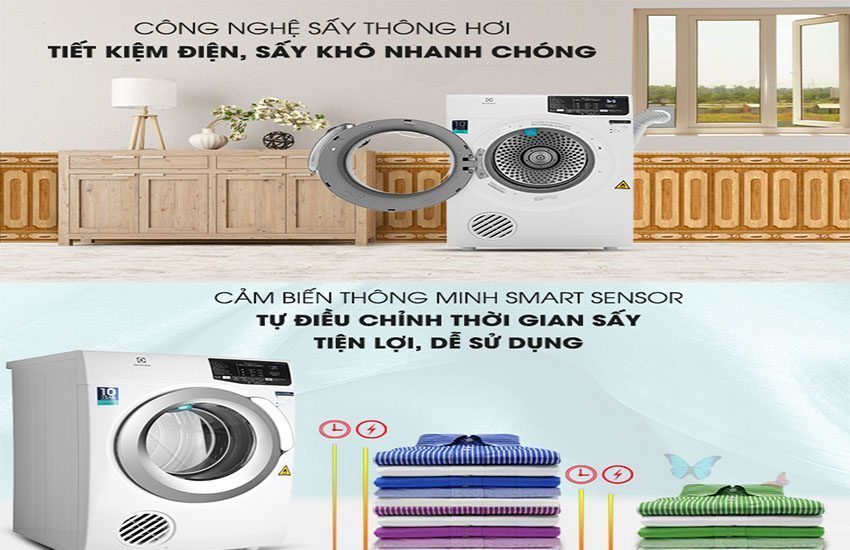 Máy sấy quần áo cửa trước Electrolux EDS805KQWA - Hàng chính hãng