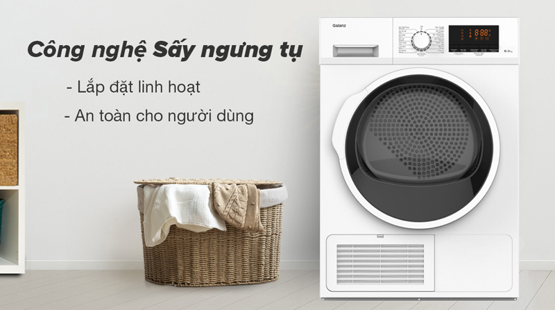 Máy sấy quần áo Galanz DC-80S5C - Hàng chính hãng