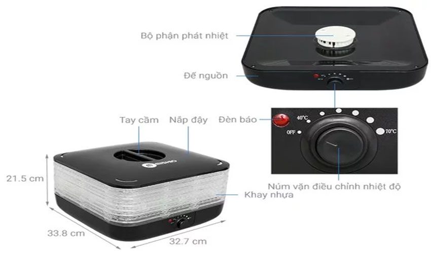 Máy sấy thực thẩm Mishio MK-172 - Hàng chính hãng