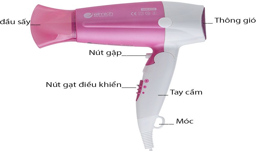 Máy sấy tóc Elmich HDE0770 - Hàng chính hãng