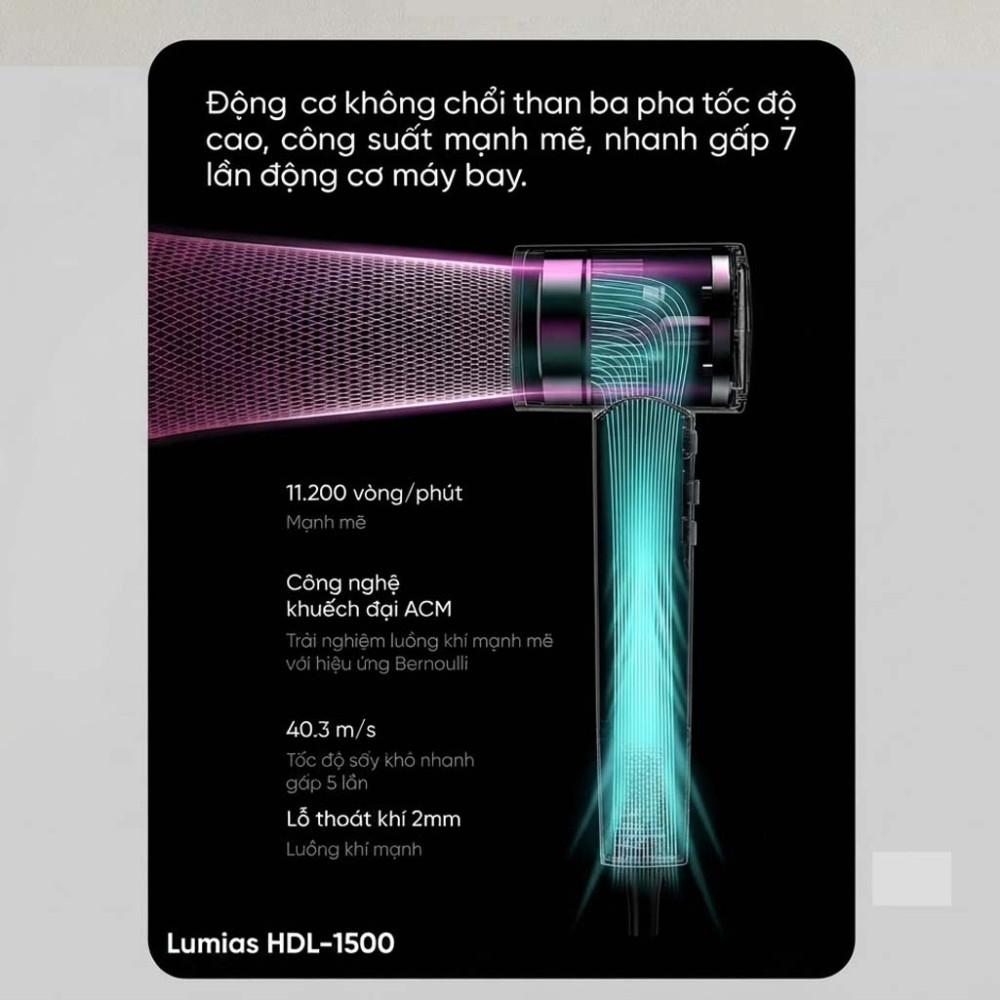 Máy sấy tóc Lumias HDL-1500 Pro - Hàng chính hãng