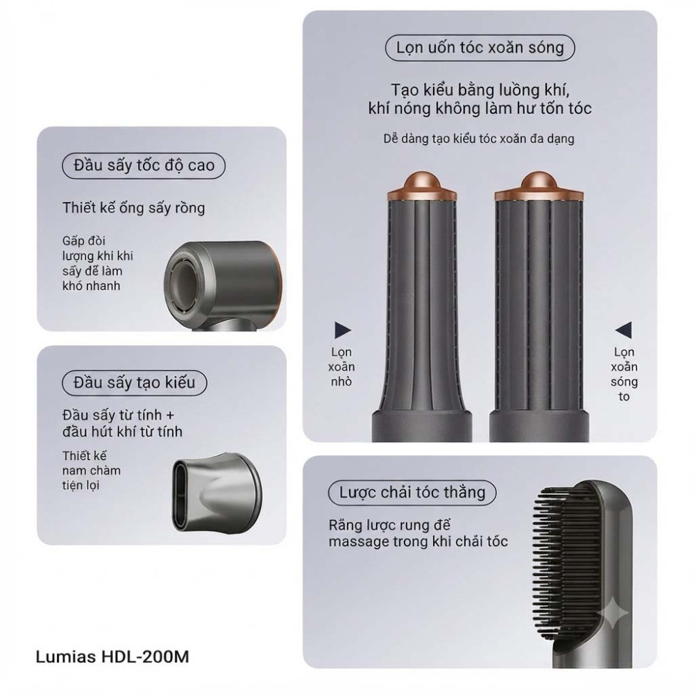 Máy sấy tóc ion âm Lumias HDL-200M - Hàng chính hãng