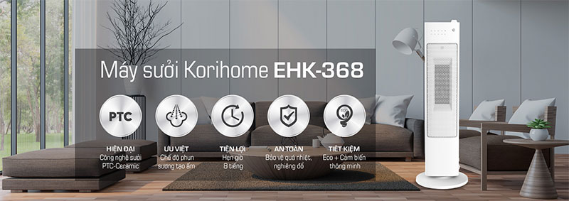 Máy sưởi Korihome EHK-368 - Hàng chính hãng