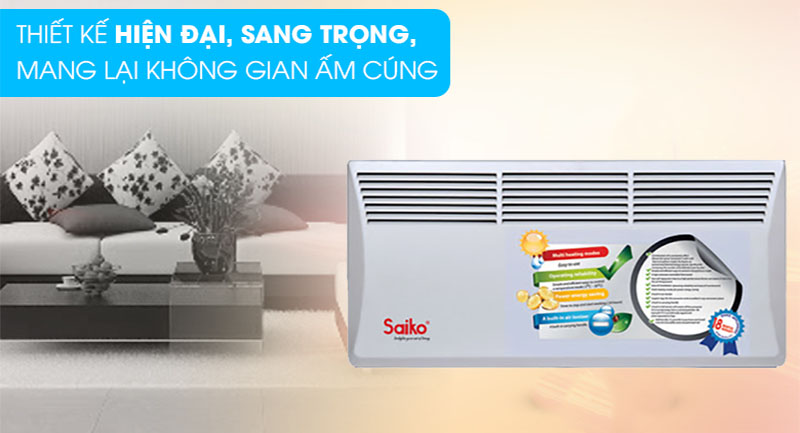 Máy sưởi điện Saiko EC-2000 - Hàng chính hãng