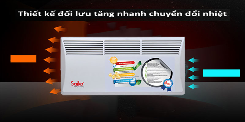 Máy sưởi điện Saiko EC-2000 - Hàng chính hãng