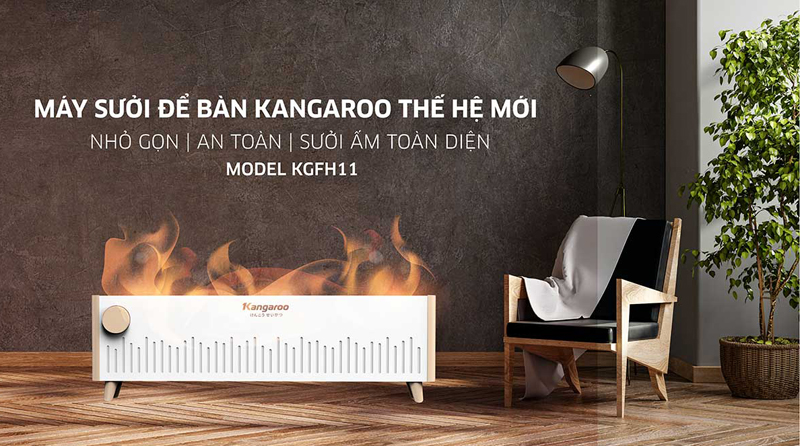Máy sưởi để bàn Kangaroo KGFH11 - Hàng chính hãng
