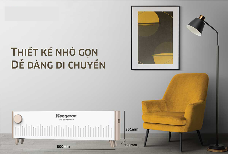 Máy sưởi để bàn Kangaroo KGFH11 - Hàng chính hãng