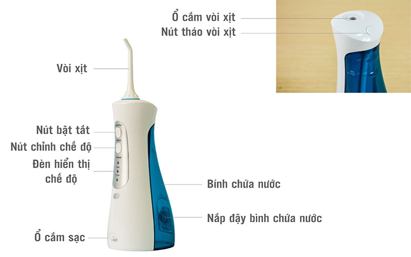 Máy tăm nước cầm tay Rio DCIR2 - Hàng chính hãng