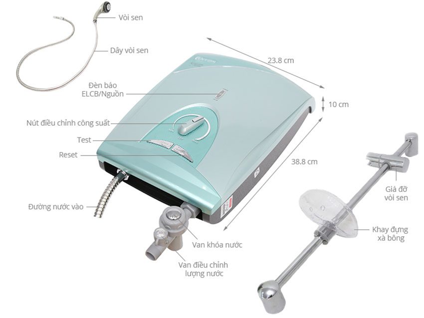Máy tắm nước nóng trực tiếp Centon KS500E - Hàng chính hãng