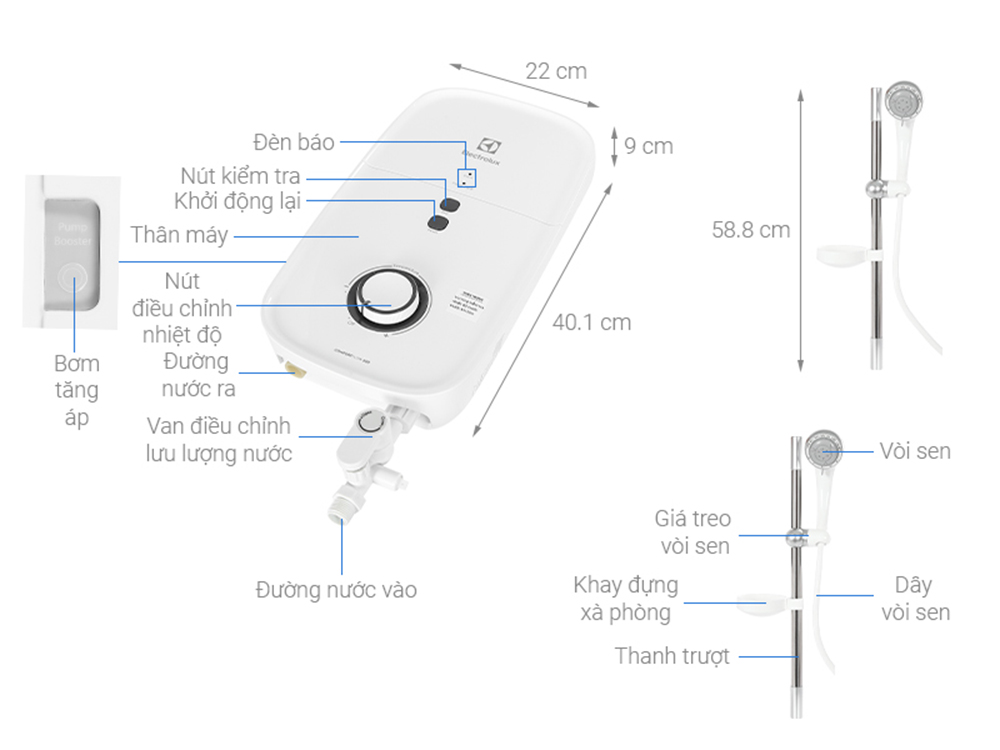 Máy nước nóng trực tiếp Electrolux EWE451KB-DWG2 - Hàng chính hãng