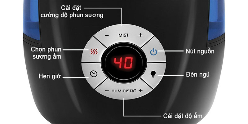 Máy tạo độ ẩm siêu âm khử khuẩn HoMedics UHE-WM68 - Hàng chính hãng