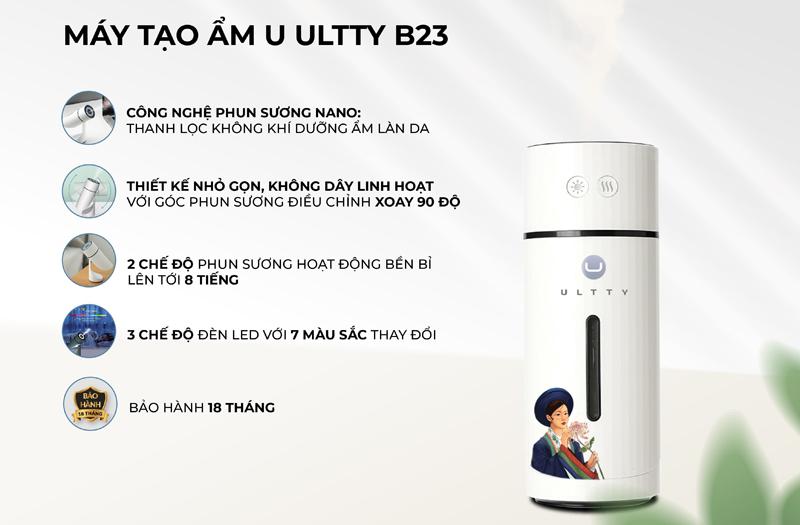 Máy tạo ẩm Ultty B23 - Hàng chính hãng