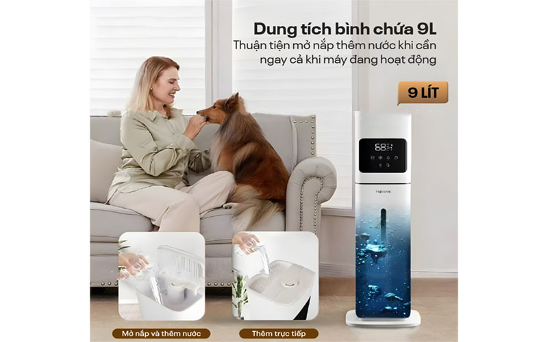 Máy tạo ẩm, xông tinh dầu, khử khuẩn UV Fujihome HM09UV2 - Hàng chính hãng
