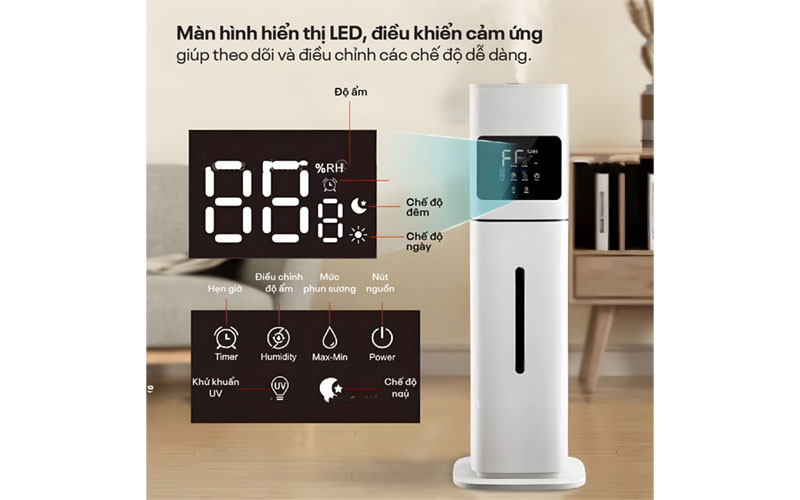 Máy tạo ẩm, xông tinh dầu, khử khuẩn UV Fujihome HM09UV2 - Hàng chính hãng