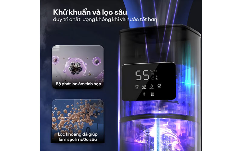 Máy tạo ẩm, xông tinh dầu, khử khuẩn UV Fujihome HM09UV2 - Hàng chính hãng