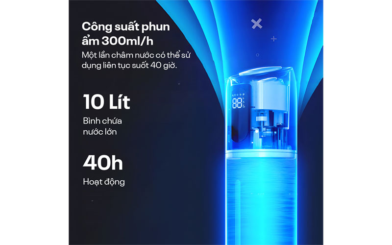 Máy tạo ẩm, xông tinh dầu, khử khuẩn UV Fujihome HM10UV-WIFI - Hàng chính hãng