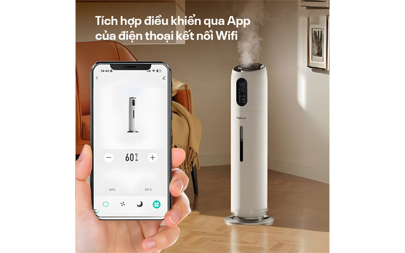 Máy tạo ẩm, xông tinh dầu, khử khuẩn UV Fujihome HM10UV-WIFI - Hàng chính hãng