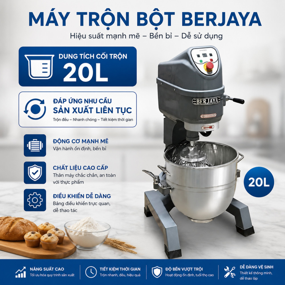 Máy trộn bột Berjaya BJY-BM20-DT - Hàng chính hãng