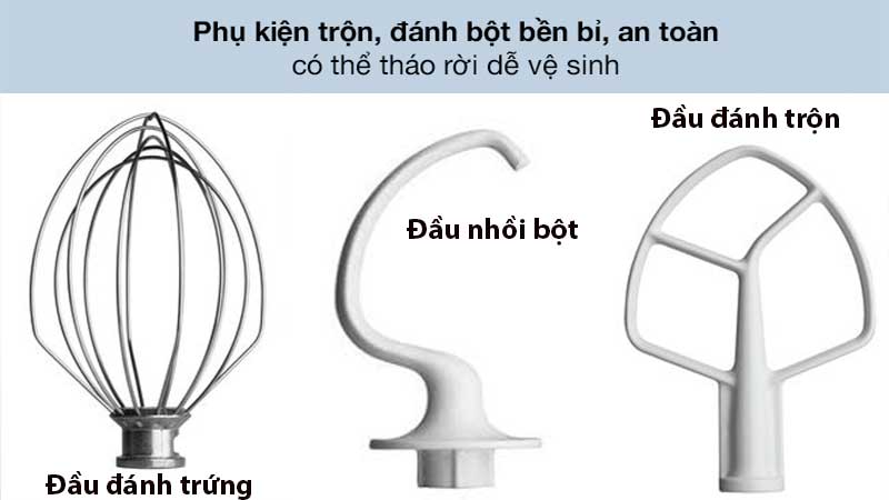 Máy trộn bột bát nâng Heavy Duty KitchenAid 5KPM5EWH - Hàng chính hãng