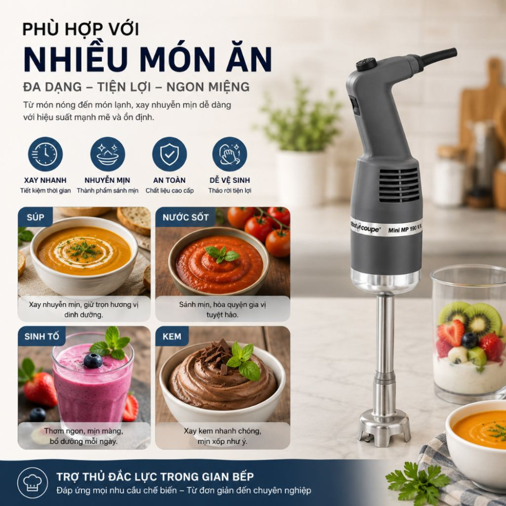 Máy trộn thực phẩm cầm tay Robot Coupe Mini MP 190 V.V - Hàng chính hãng