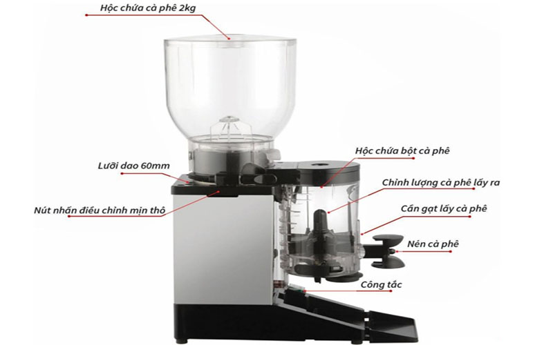 Máy xay cà phê hạt Cunill Space Inox - Hàng chính hãng