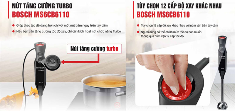 Máy xay cầm tay Bosch MS6CB6110 - Hàng chính hãng