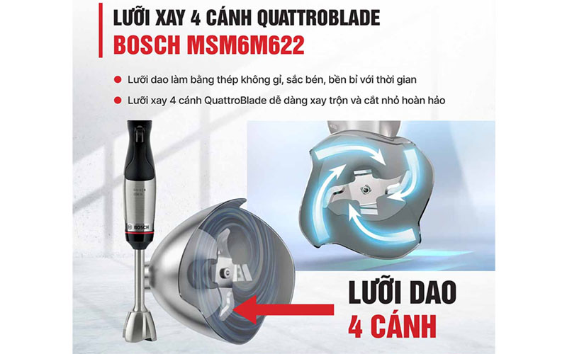 Máy xay cầm tay Bosch MSM6M622 - Hàng chính hãng