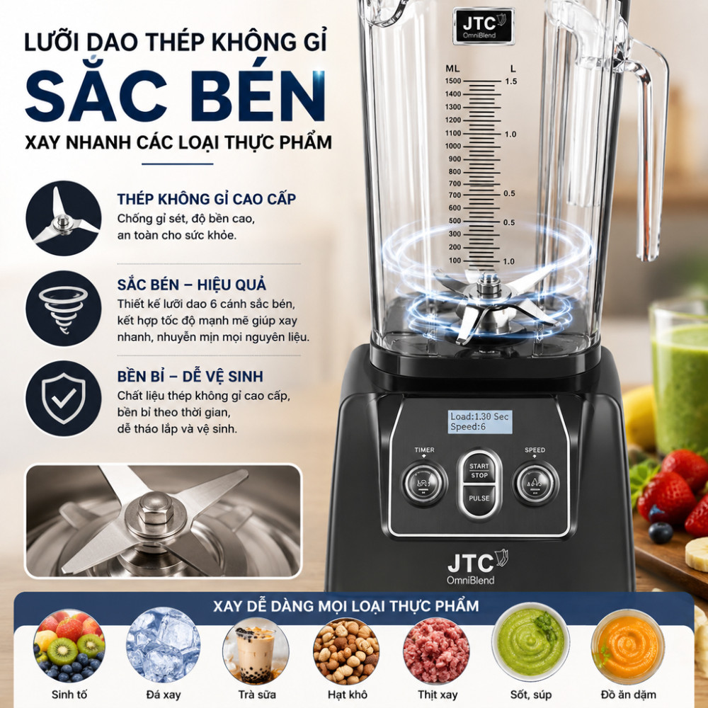 Máy xay công nghiệp JTC OmniBlend TM 900Q-D - Hàng chính hãng