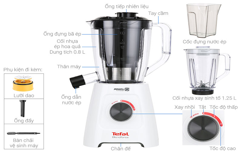 Máy xay ép sinh tố Tefal BL42Q166 - Hàng chính hãng