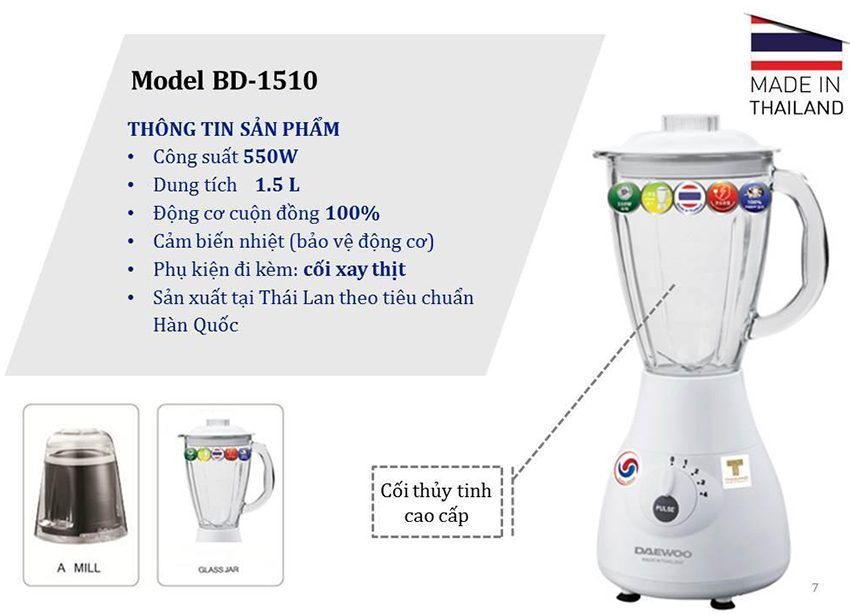Máy xay sinh tố Daewoo BD-1510 - Hàng chính hãng