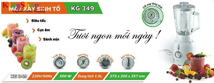 Máy xay sinh tố Kangaroo KG349 - Cong suất 500W - Hàng chính hãng