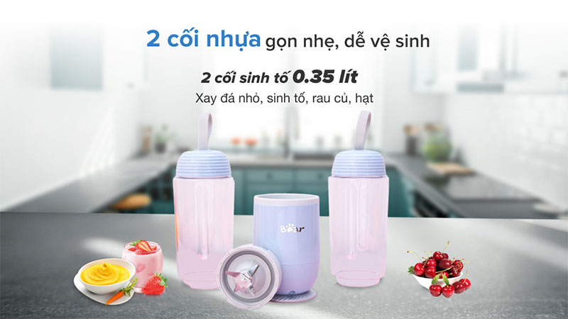 Máy xay sinh tố cầm tay mini Bear LLJ-D04B1 - Hàng chính hãng