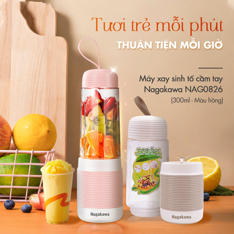 Máy xay sinh tố cầm tay Nagakawa NAG0826 - Hàng chính hãng