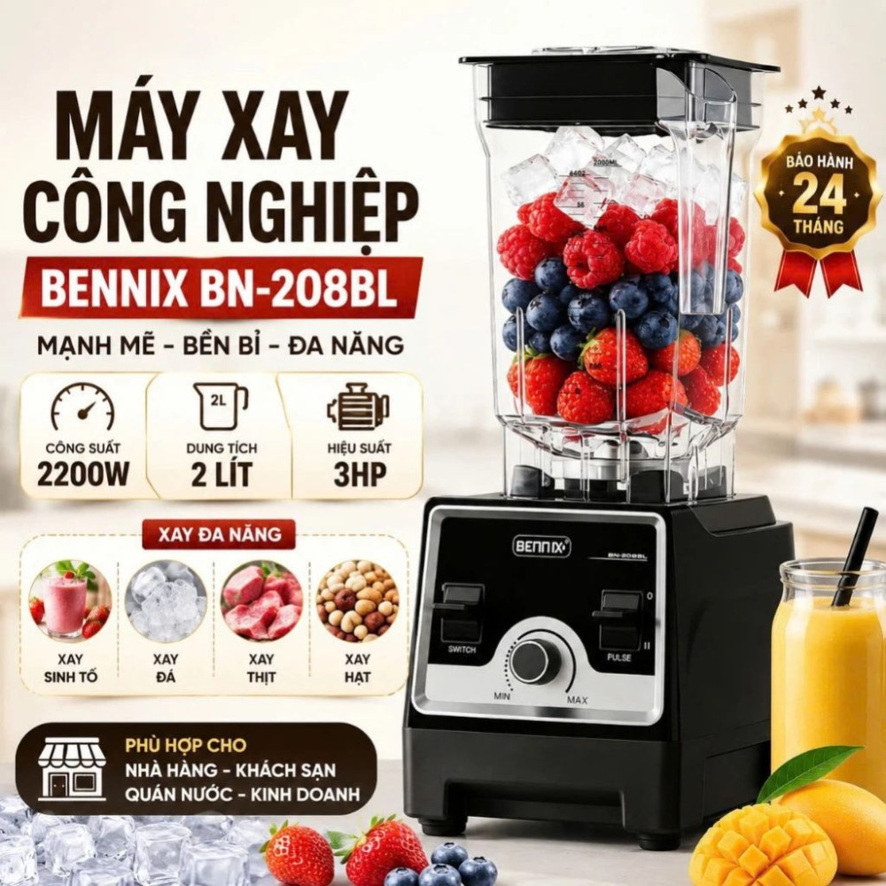 Máy xay công nghiệp Bennix BN-208BL - Hàng chính hãng