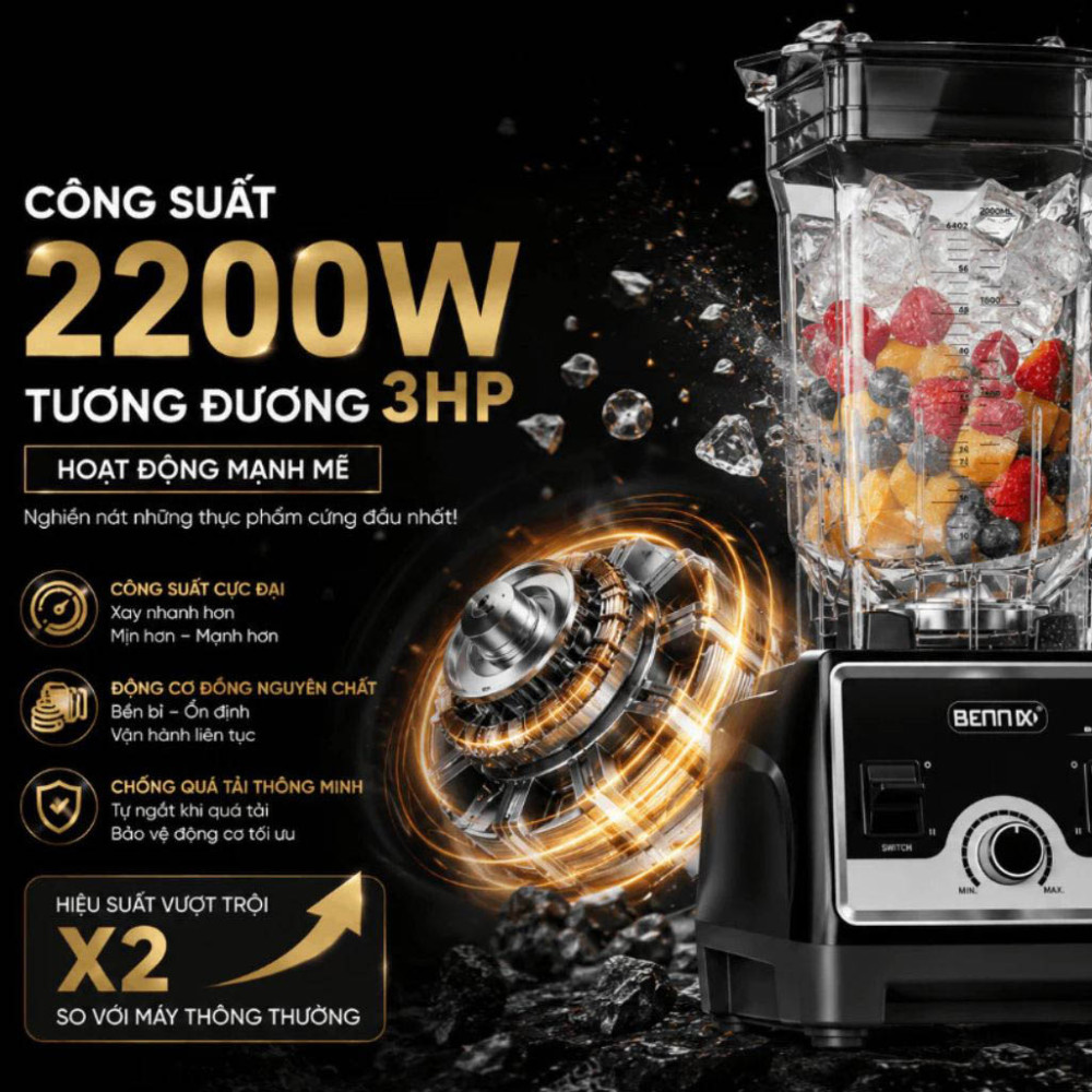 Máy xay công nghiệp Bennix BN-208BL - Hàng chính hãng