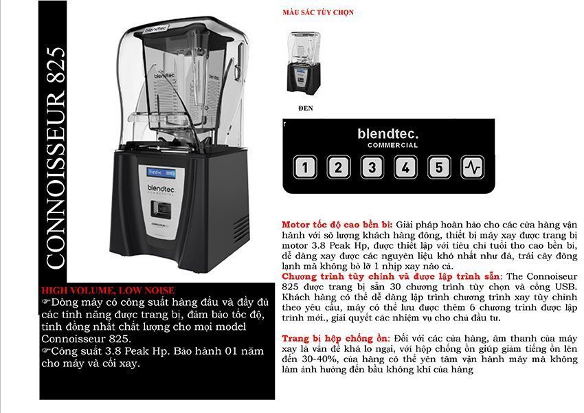 Máy xay sinh tố Blendtec CONNOISSEUR 825 - Hàng chính hãng