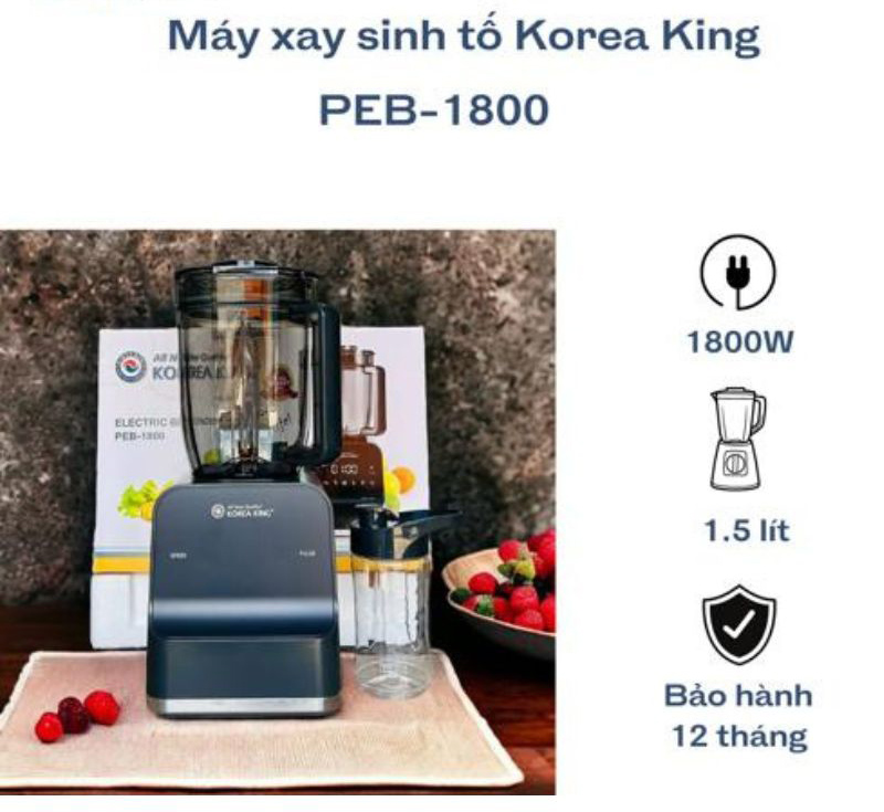 Máy xay sinh tố công nghiệp Korea King PEB-1800 - Hàng chính hãng
