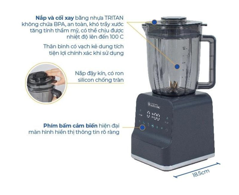 Máy xay sinh tố công nghiệp Korea King PEB-1800 - Hàng chính hãng