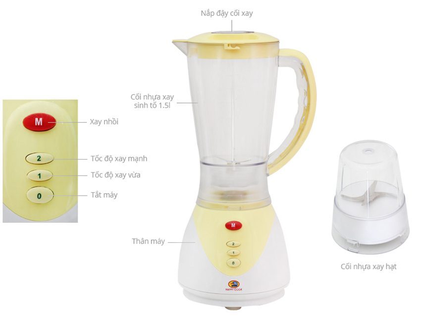 Máy xay sinh tố Happy Cook HC-200BL - Hàng chính hãng