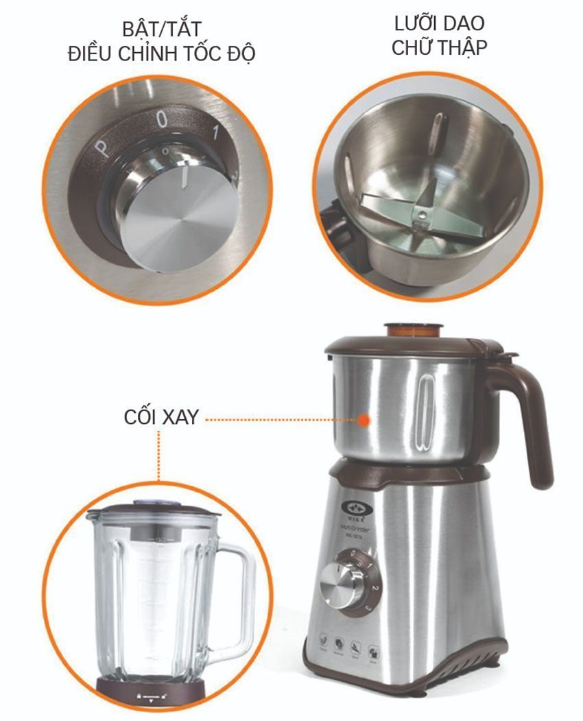 Máy xay sinh tố đa năng Mika MK-1616 - Hàng chính hãng