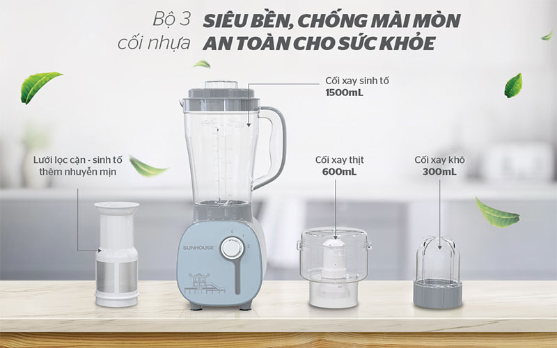 Máy xay sinh tố đa năng Sunhouse SHD5312B - Hàng chính hãng