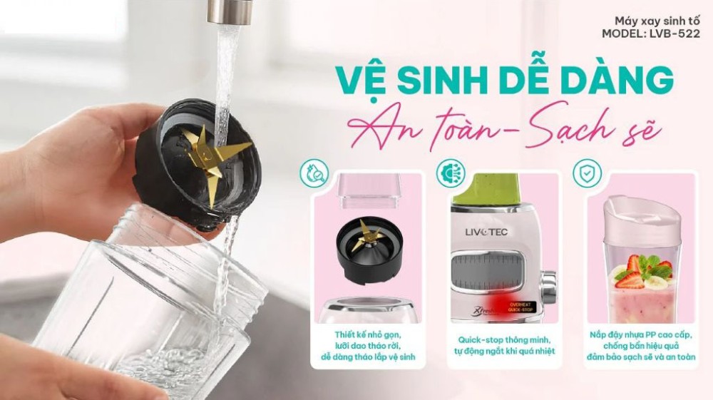 Máy xay sinh tố Livotec LVB-522P/W - Hàng chính hãng