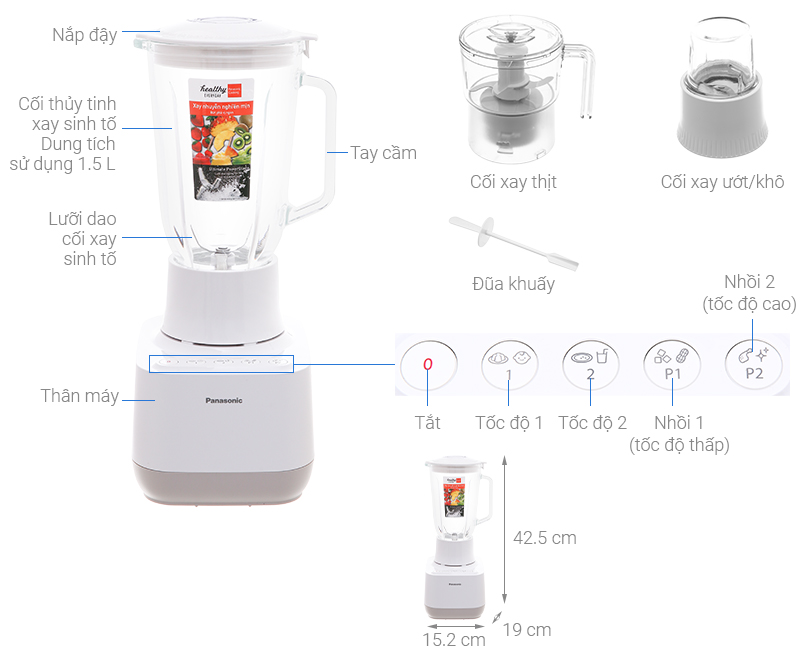 Máy xay sinh tố Panasonic MX-MG53C1CRA - Hàng chính hãng