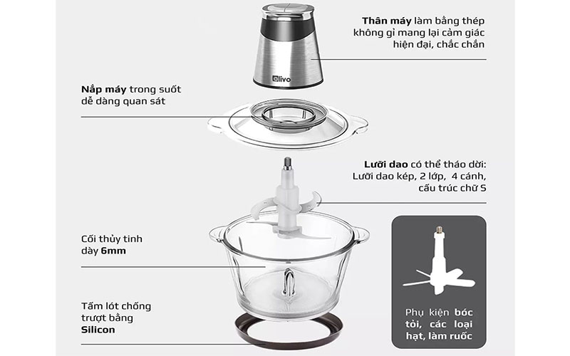 Máy xay thịt đa năng Olivo FC21 - Hàng chính hãng