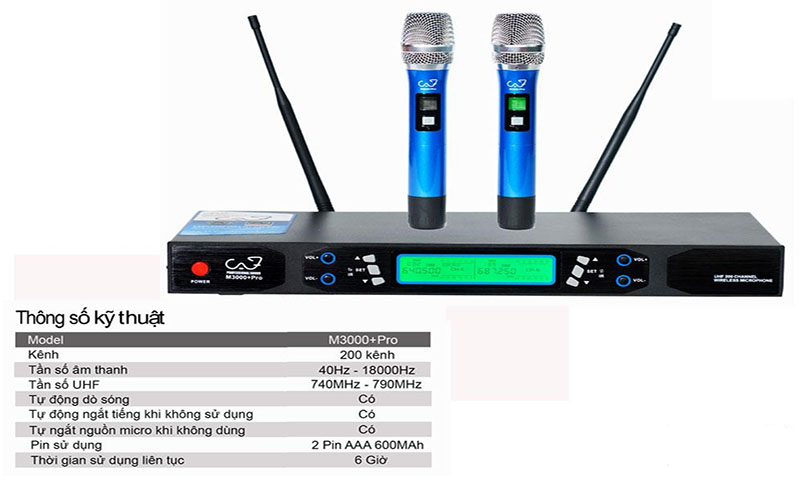Micro không dây CAF M3000 PLUS PRO - Hàng chính hãng