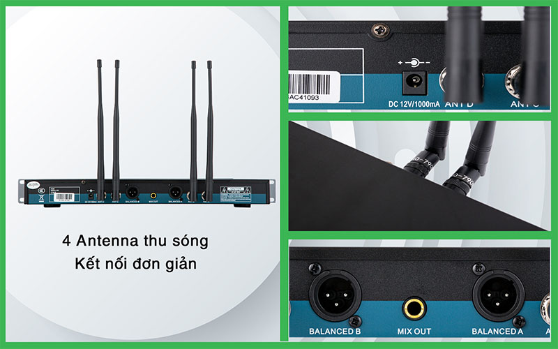 Micro không dây VinaKTV USS-800 - Hàng chính hãng